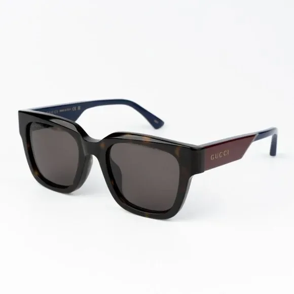 NEW Gucci GG1670SK 002 Havana Blue Grey Unisex Square Sunglasses GG 1670SK